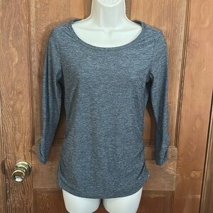 Eddie Bauer Women’s Gray Ruched sides and Ruched Sleeve Shirt Size XS